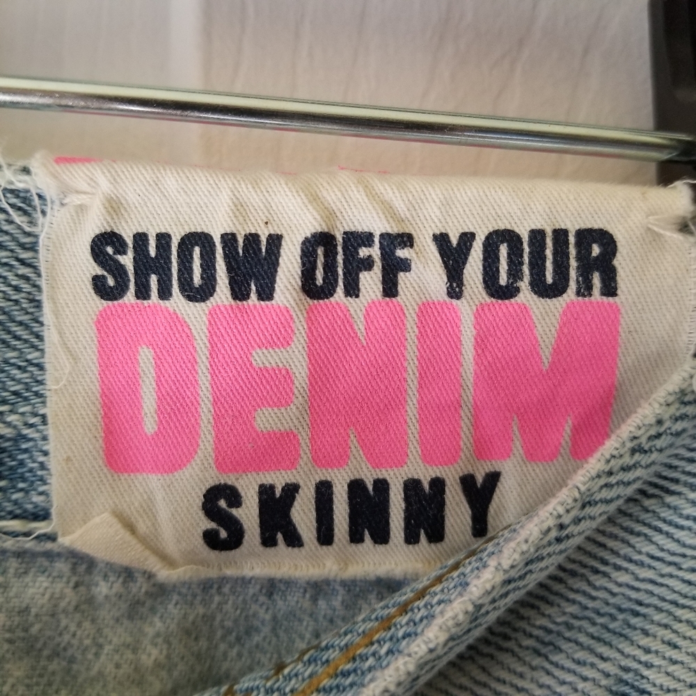 VS PINK denim bling sequin slim straight jeans - Picture 5 of 16